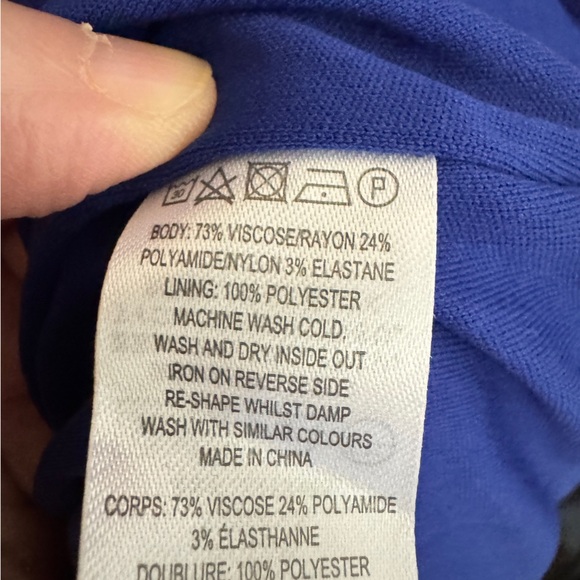 NWT French Connection Royal Blue Lula Stretch Cage Back Dress Size 0 - Picture 11 of 11